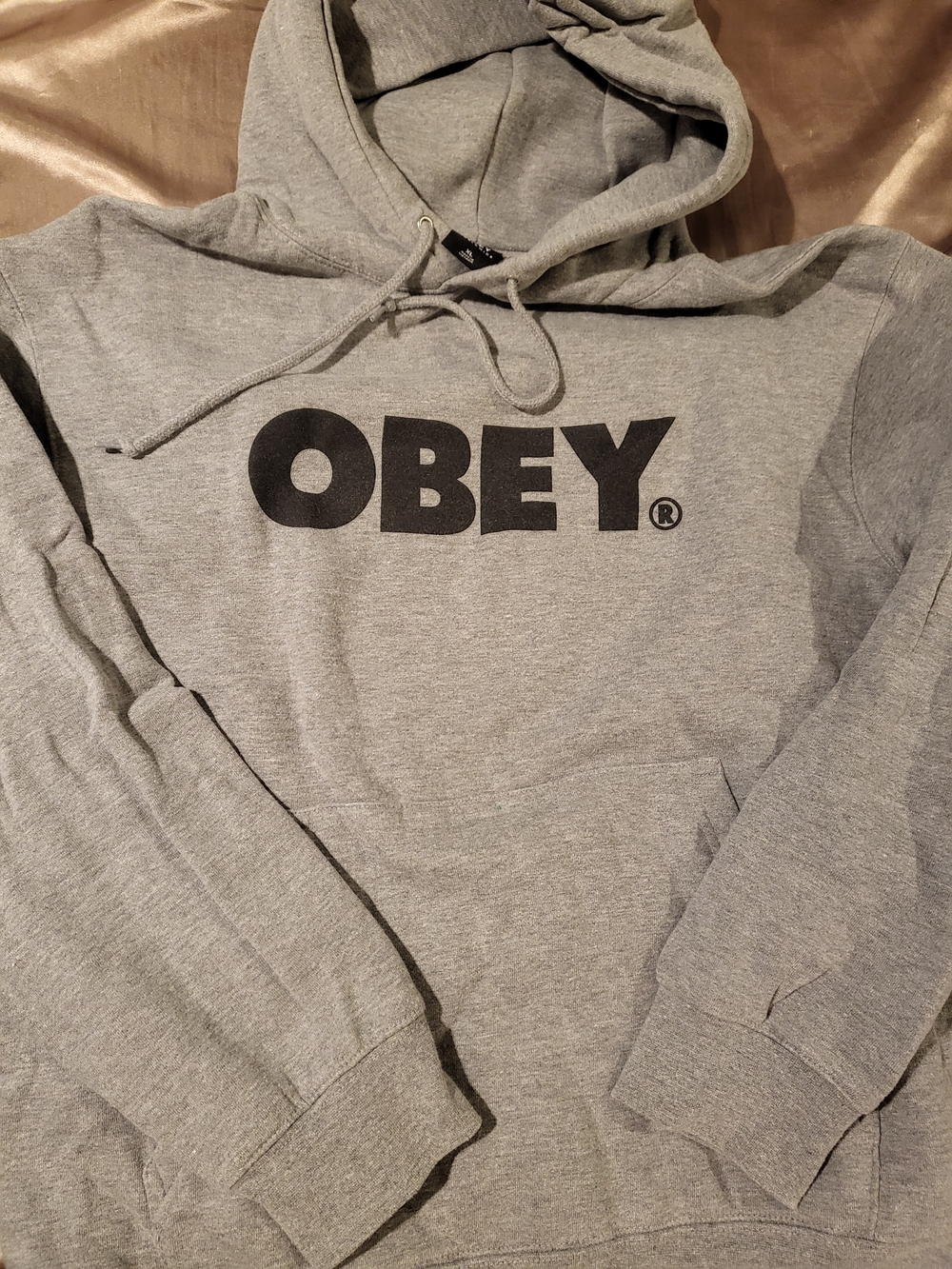 Obey Gray Pullover Hoodie with Black Logo